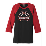 Baker Basketball Unisex Raglan 3/4 length Baseball Tee