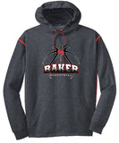 Baker Basketball Grey & Black Colorblock Hooded Sweatshirt
