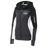 Baker Basketball White & Black Ladies Full Zip-Up Hoodie