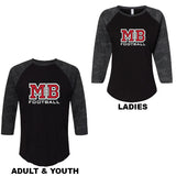 MB Football Raglan Three-Quarter Sleeve Tee