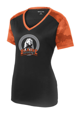 BHS Wrestling Ladies Camo-Colorblock Performance Tee