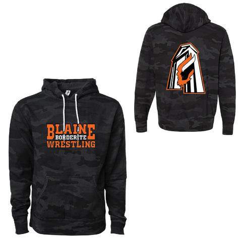 BHS Wrestling Black Camo Hooded Sweatshirt