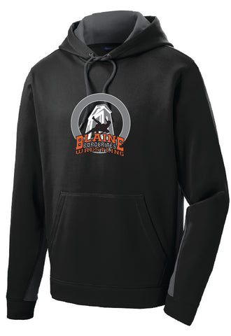 Blaine Wrestling Black & Grey Color-Block Hooded Sweatshirt (Adult & Youth Sizes)