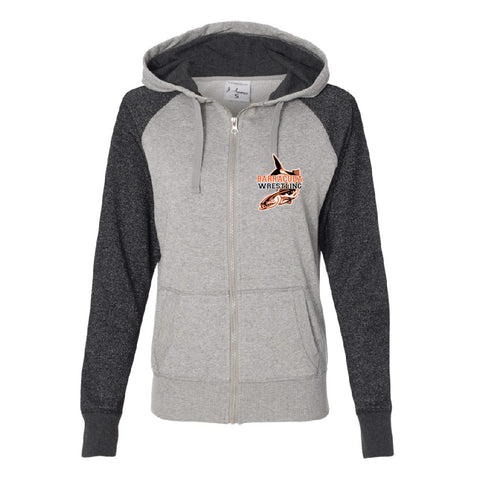 Barracuda Wrestling Ladies Glitter Sleeve Zip-Up Hoodie (Adult)