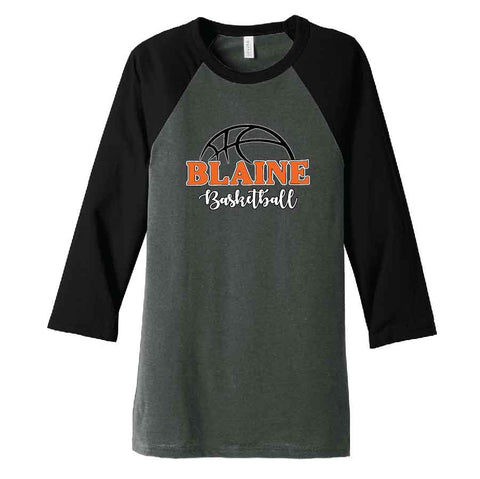 Blaine Basketball Raglan 3/4 Sleeve Tee