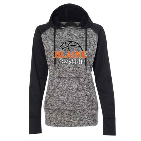 Blaine Basketball Ladies Raglan Colorblock Cosmic Hooded Sweatshirt