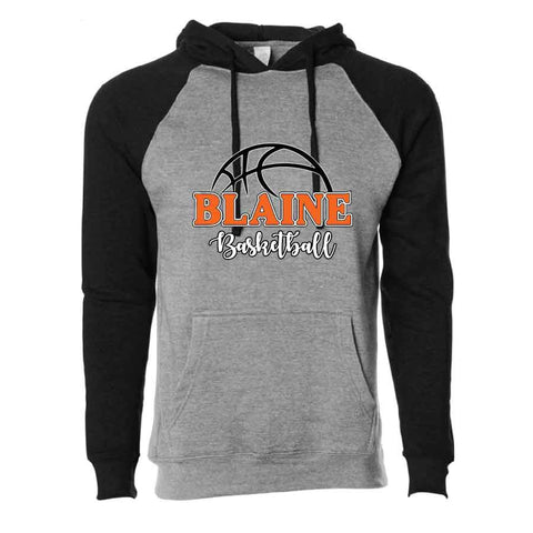 Blaine Basketball Raglan Hooded Sweatshirt