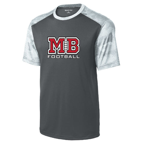 MB Football Raglan ColorBlock CamoHex Performance Tee