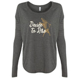 MOPS Decide To Rise Ladies Flowy Ribbed Long-Sleeve Shirt