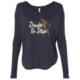 MOPS Decide To Rise Ladies Flowy Ribbed Long-Sleeve Shirt