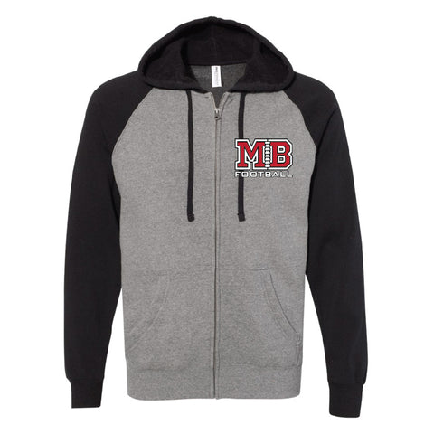 MB Football Raglan Full-Zip Hooded Sweatshirt