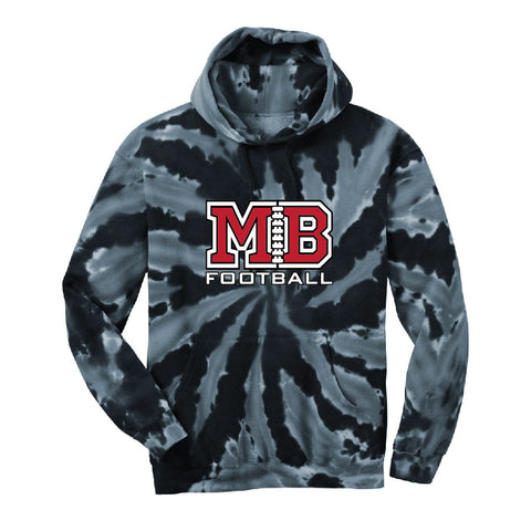MB Football Black Tie-Dye Hooded Sweatshirt