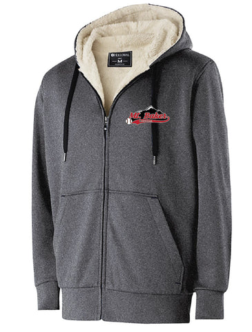 Mt. Baker Baseball Sherpa Hooded Full Zip-Up Sweatshirt