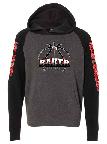 Baker Basketball Raglan Hooded Sweatshirt