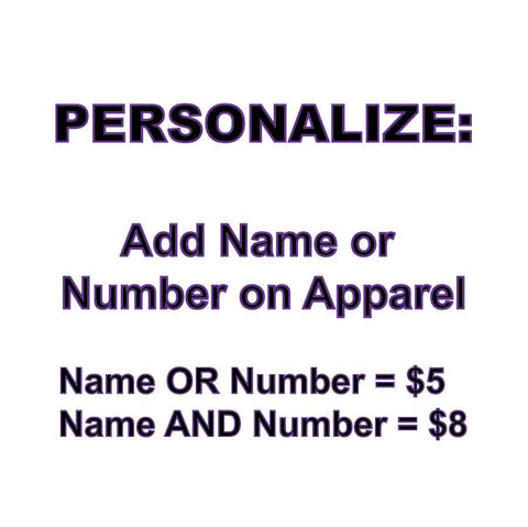 PERSONALIZE Apparel with Name or Number