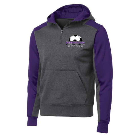 Nooksack Soccer Tech Fleece Colorblock 1/4 Zip Hooded Sweatshirt