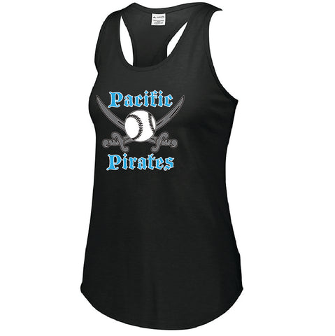 Pacific Pirates Ladies Black Racerback Tank Top